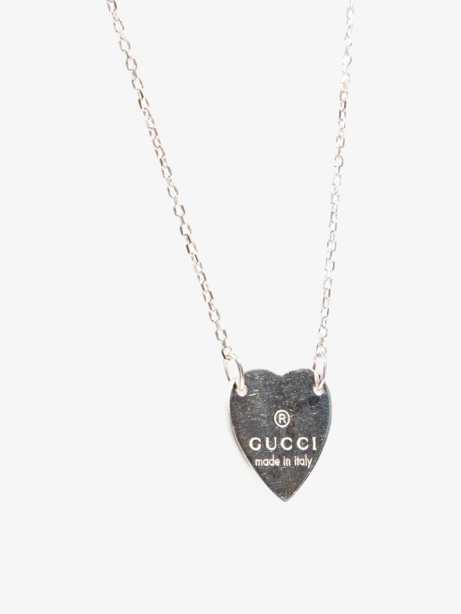 Gucci Logo Heart Necklace Silver Silver Sterling Image 2