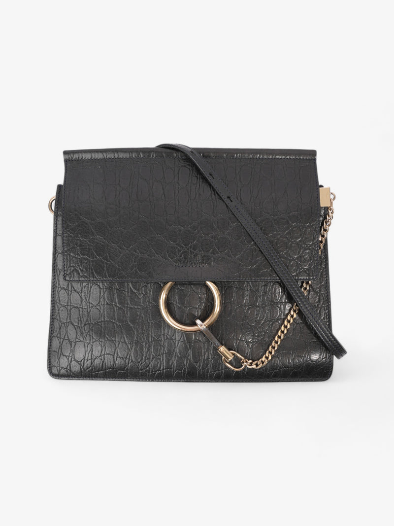  Chloe Faye Bracelet Bag Black Embossed Leather