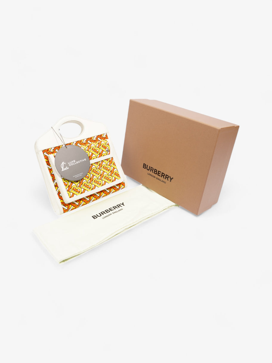 Burberry TB Pocket Bag White / Orange / Yellow Suede Image 8