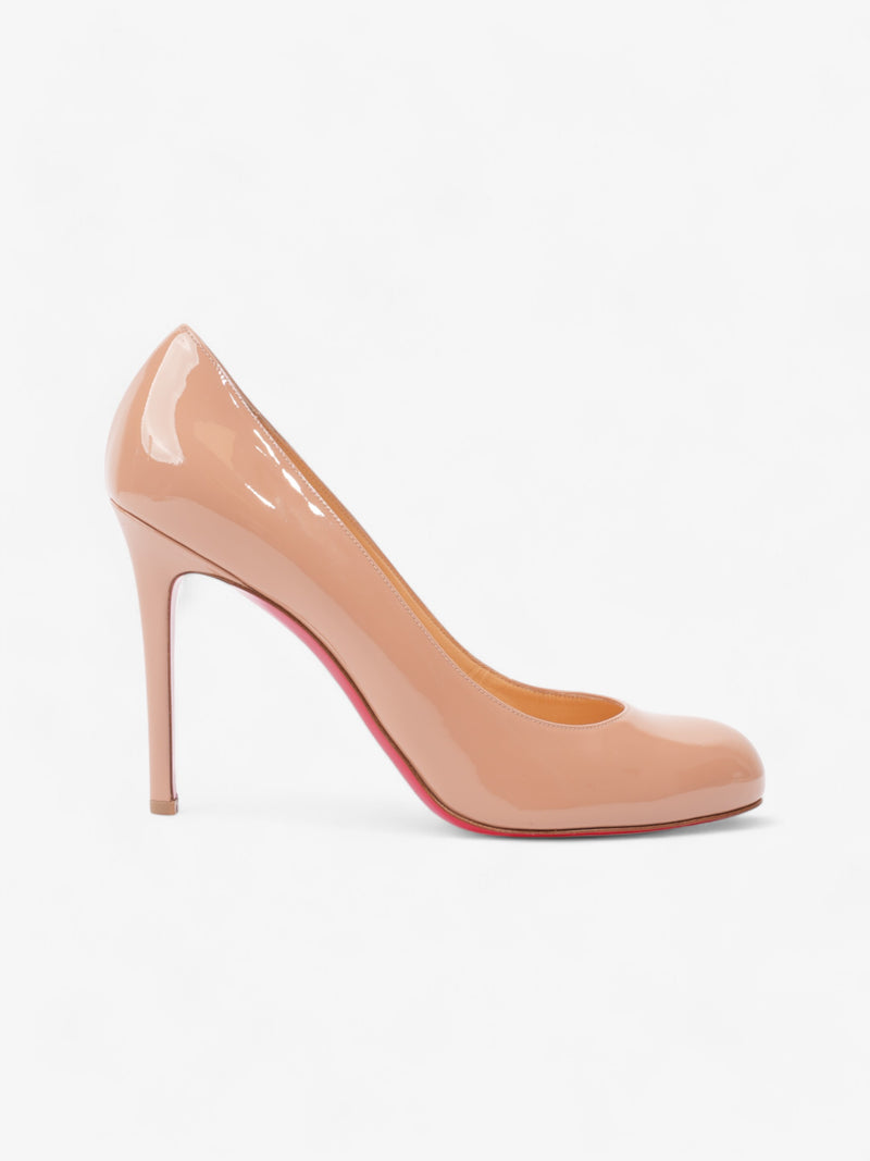  Christian Louboutin Simple Pump Heels 100 Nude Patent Leather EU 40.5 UK 7.5