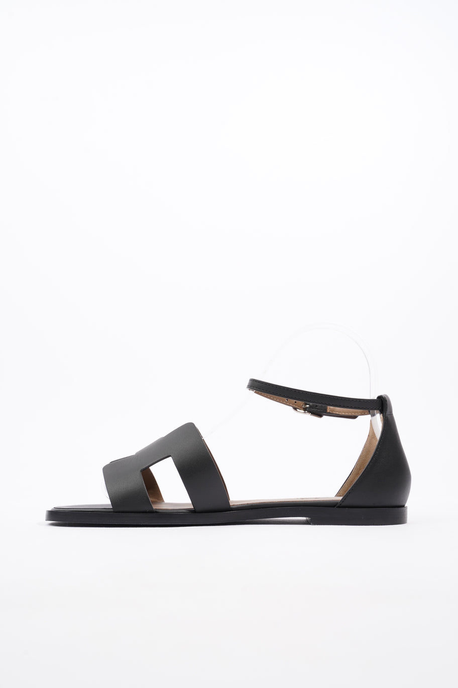 Hermes Santorini Sandals Black Calfskin Leather EU 37 UK 4 Image 3