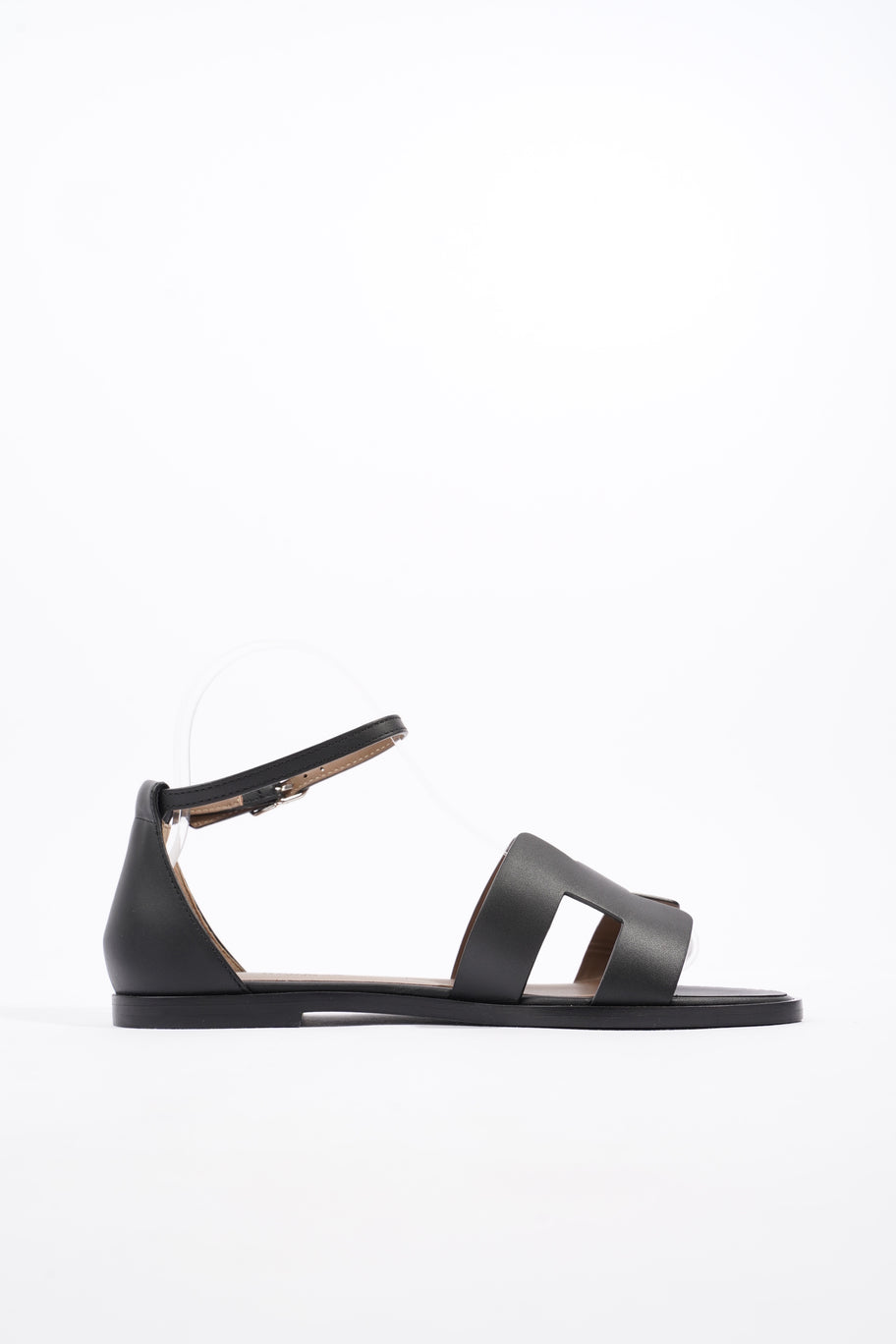 Hermes Santorini Sandals Black Calfskin Leather EU 37 UK 4 Image 4