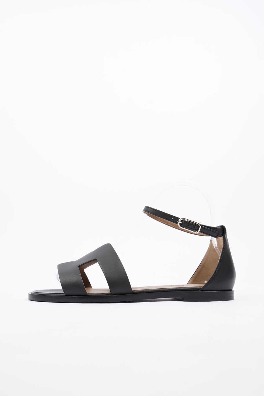 Hermes Santorini Sandals Black Calfskin Leather EU 37 UK 4 Image 5