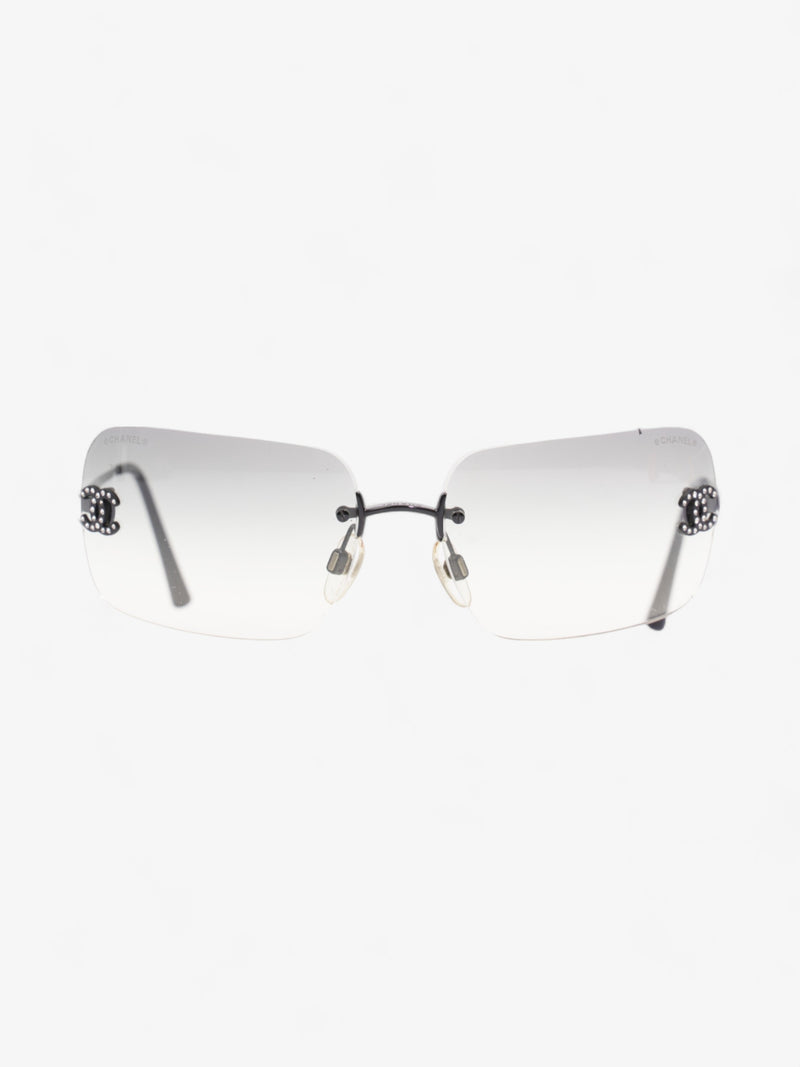  Chanel Rectangle-Frame CC Sunglasses Grey Acetate 120mm