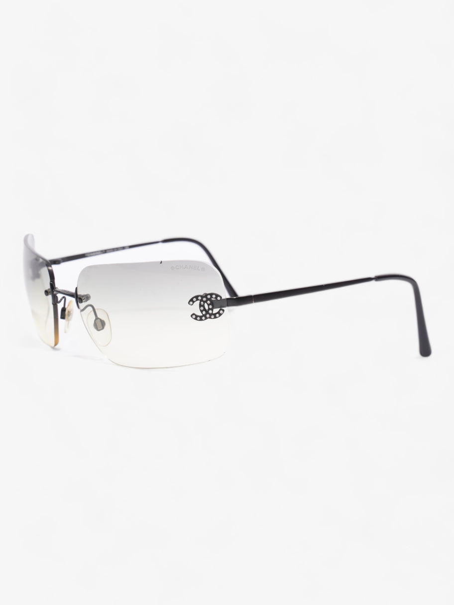 Chanel Rectangle-Frame CC Sunglasses Grey Acetate 120mm Image 5