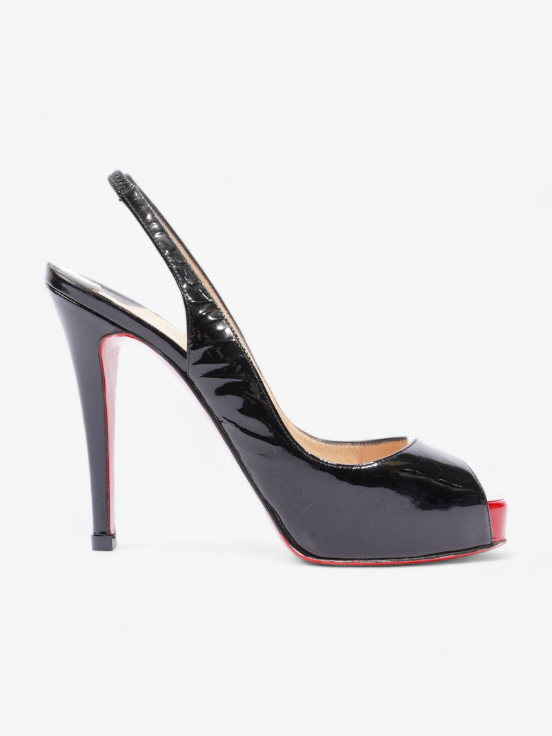  Prive Slingback 100 Black / Red Patent Leather EU 37.5 UK 4.5