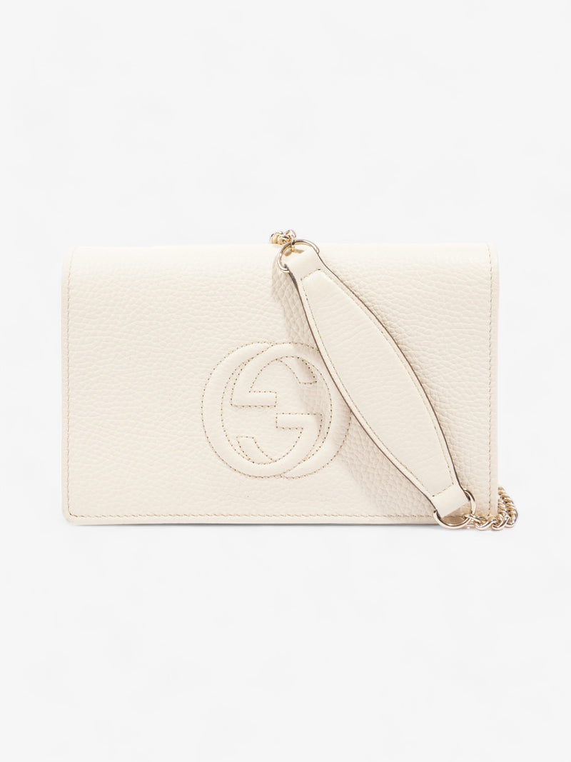  Soho Wallet On Chain White Calfskin Leather