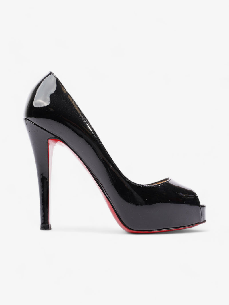  Christian Louboutin Very Prive  120 Black Patent Leather EU 34.5 UK 1.5