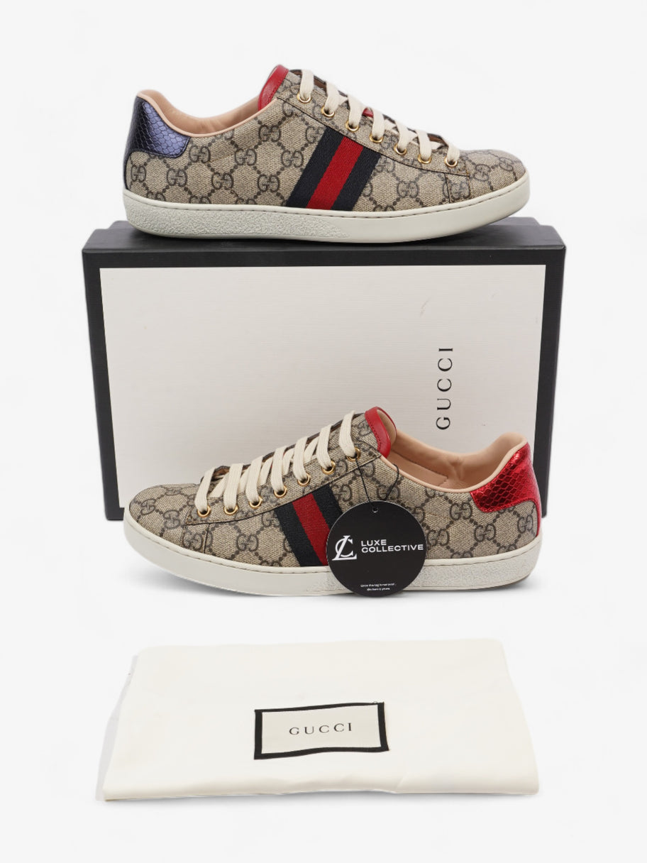 Gucci Ace Supreme GG Sneakers Beige Monogram / Red / Navy Canvas EU 39.5 UK 6.5 Image 10