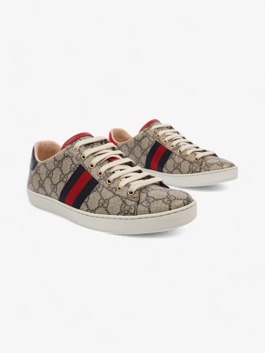 Gucci Ace Supreme GG Sneakers Beige Monogram / Red / Navy Canvas EU 39.5 UK 6.5 Image 2