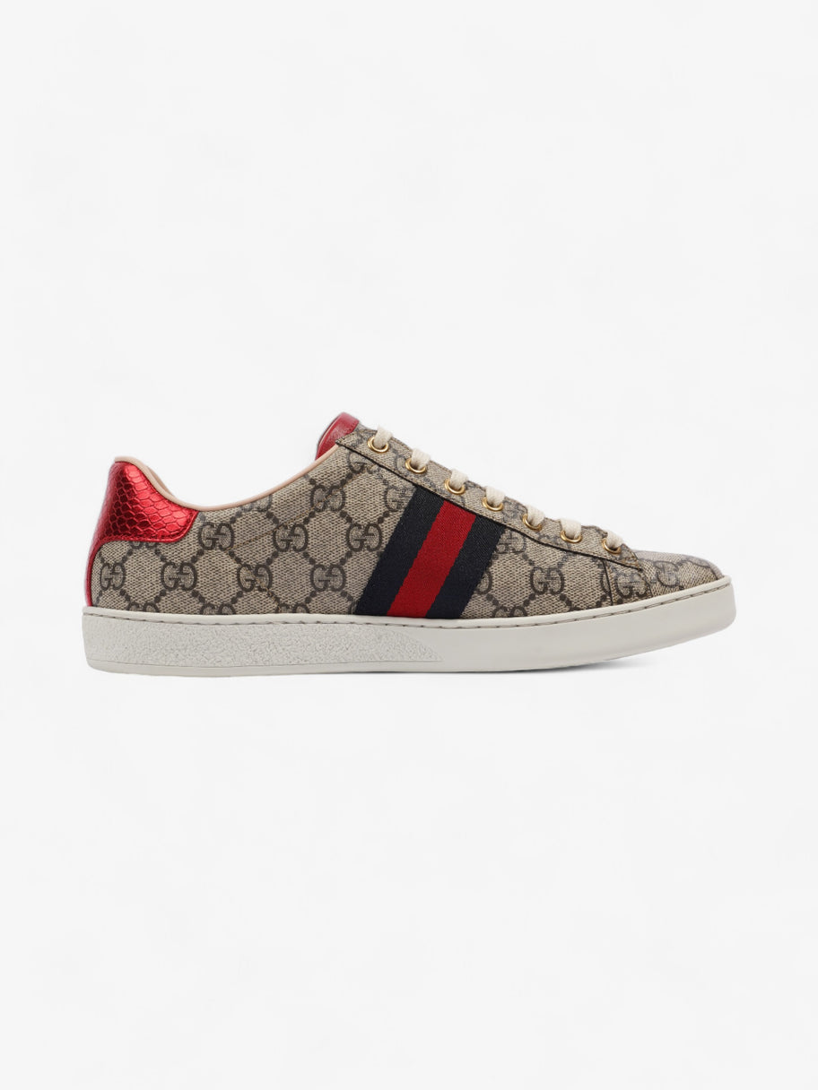 Gucci Ace Supreme GG Sneakers Beige Monogram / Red / Navy Canvas EU 39.5 UK 6.5 Image 4