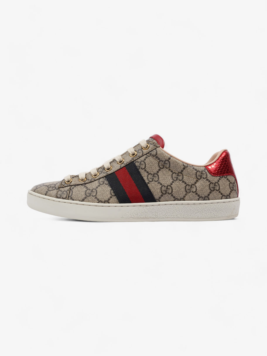 Gucci Ace Supreme GG Sneakers Beige Monogram / Red / Navy Canvas EU 39.5 UK 6.5 Image 5