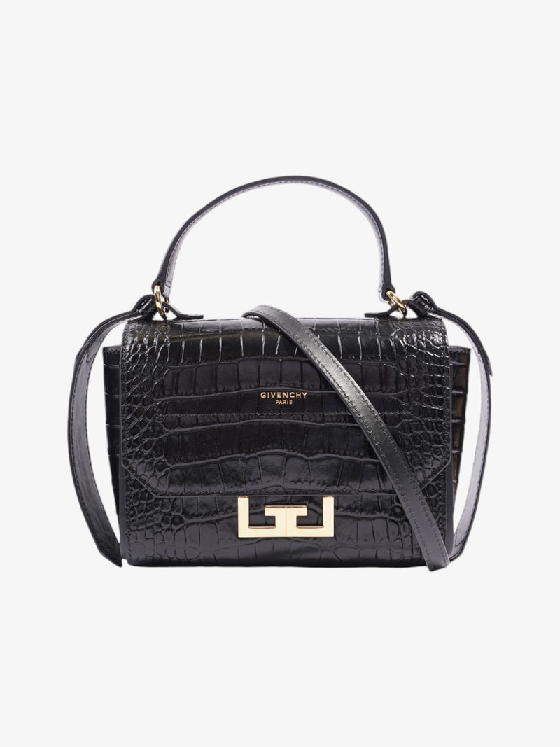  Givenchy Eden Top Handle Black Embossed Leather Mini