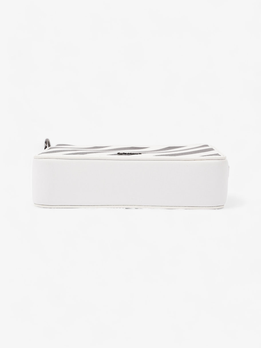 Diag Fanny Pack White / Black / Yellow Leather Image 6