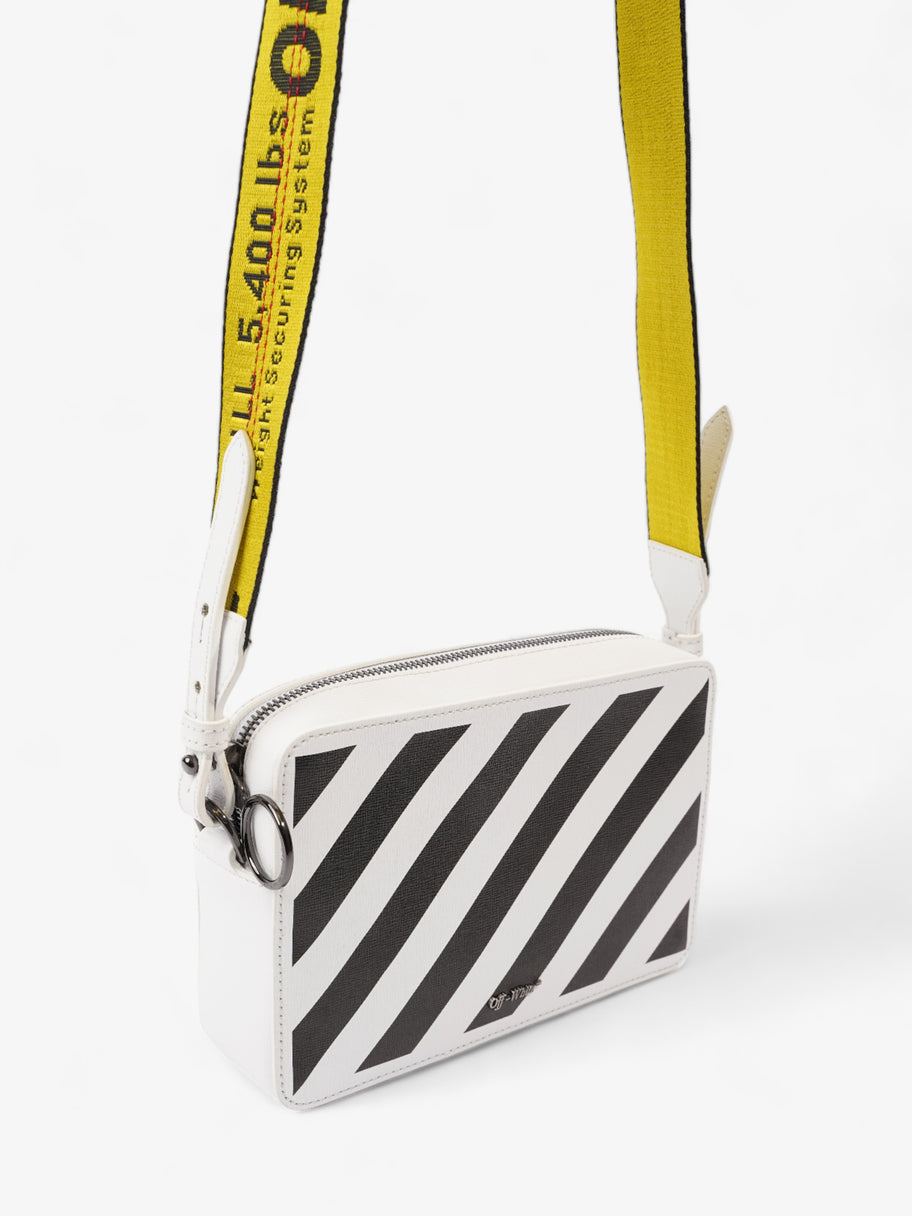 Diag Fanny Pack White / Black / Yellow Leather Image 7