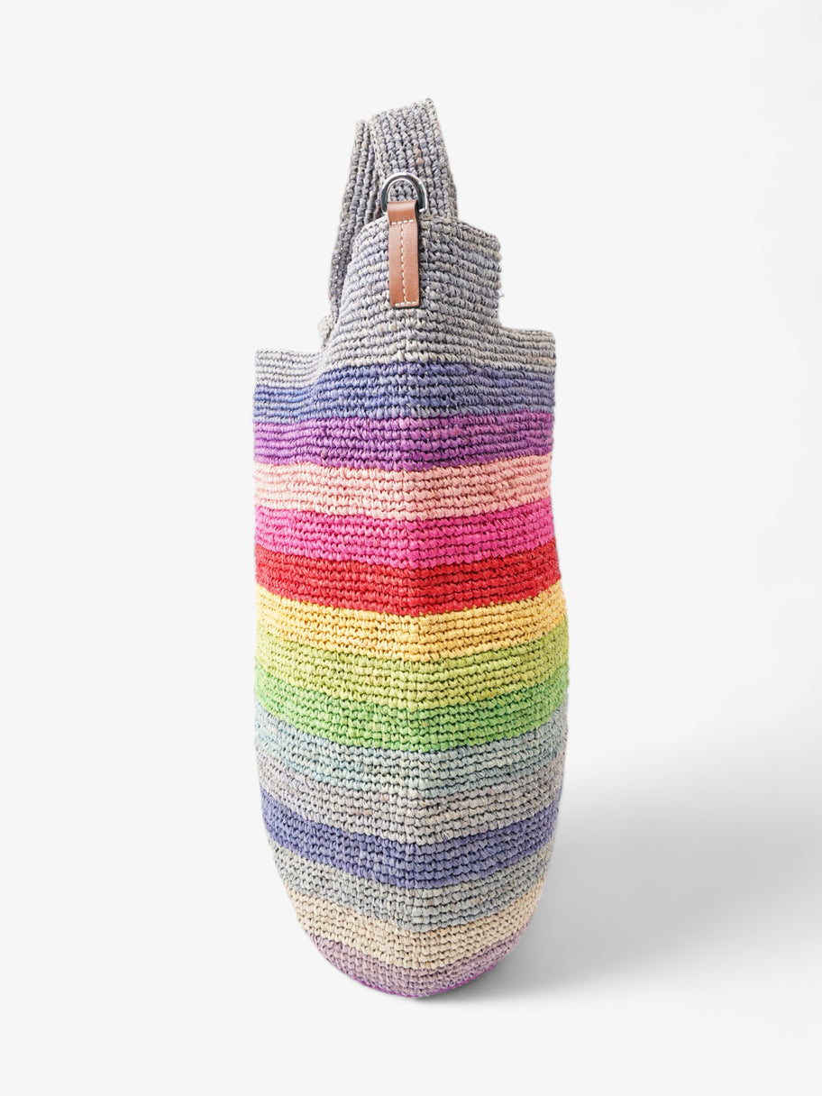 Loewe X Paula's Ibiza Slit Bucket Rainbow Raffia Large Image 3