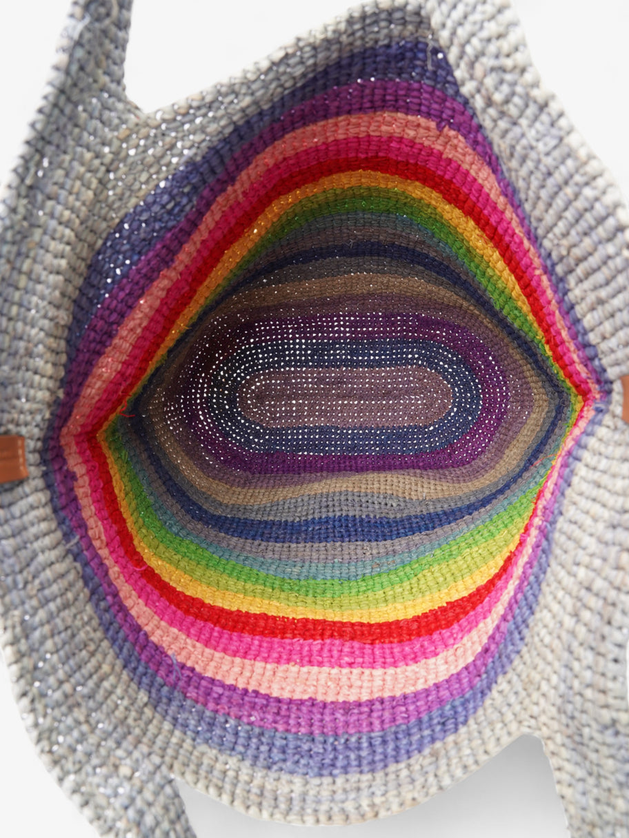 Loewe X Paula's Ibiza Slit Bucket Rainbow Raffia Large Image 8