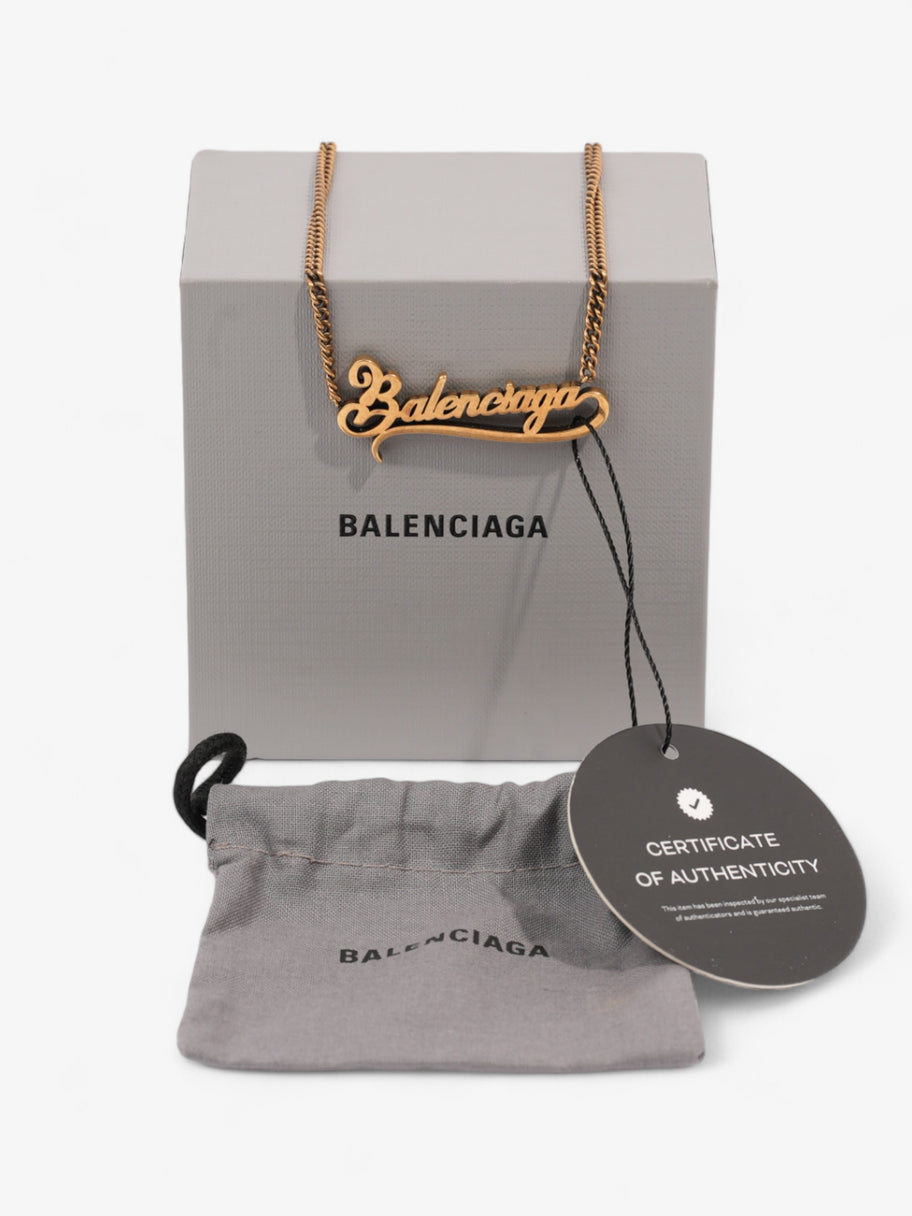 Balenciaga Typo Necklace Gold Base Metal Image 5