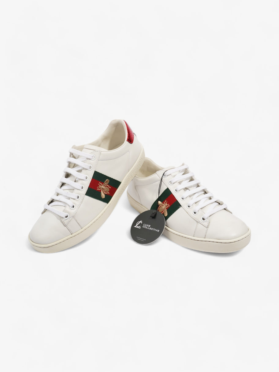 Gucci Ace Embroidered Bee Sneakers White / Green / Red Leather EU 37 UK 4 Image 10