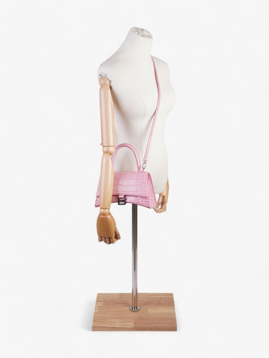 Balenciaga Hourglass Pink Embossed Leather Small Image 2