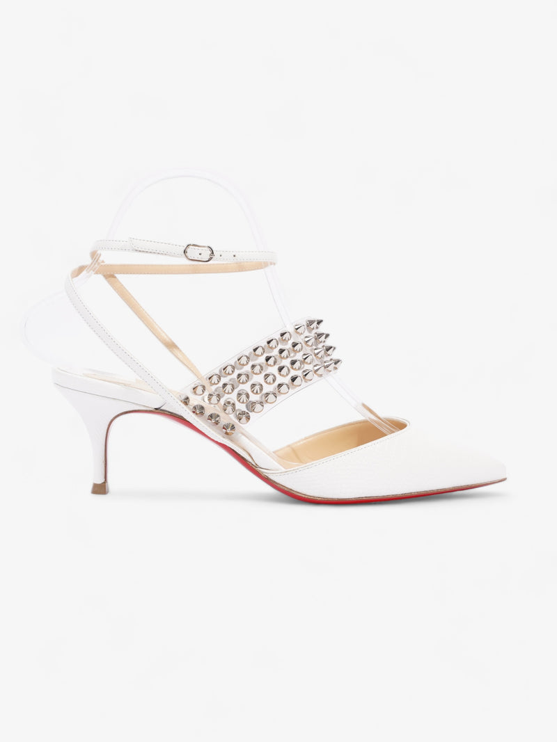  Christian Louboutin Levita Mules 55 White / Silver Leather EU 36 UK 3