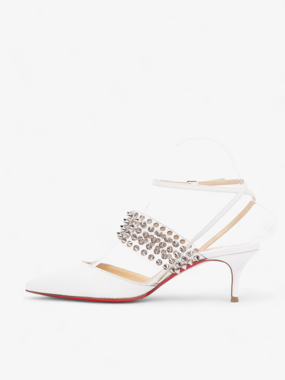 Christian Louboutin Levita Mules 55 White / Silver Leather EU 36 UK 3 Image 2