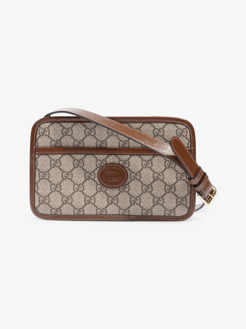  Gucci Interlocking G Messenger GG Supreme / Brown Coated Canvas Mini