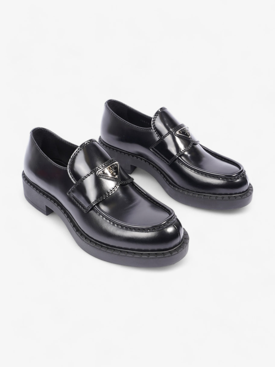 Chocolate Brushed Loafers Black Leather EU 42 UK 8 Image 2