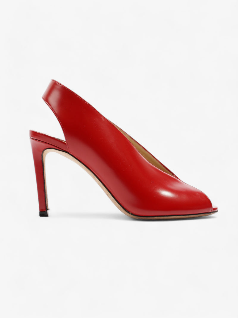  Jimmy Choo Shar Heels 85 Red Leather EU 37.5 UK 4.5