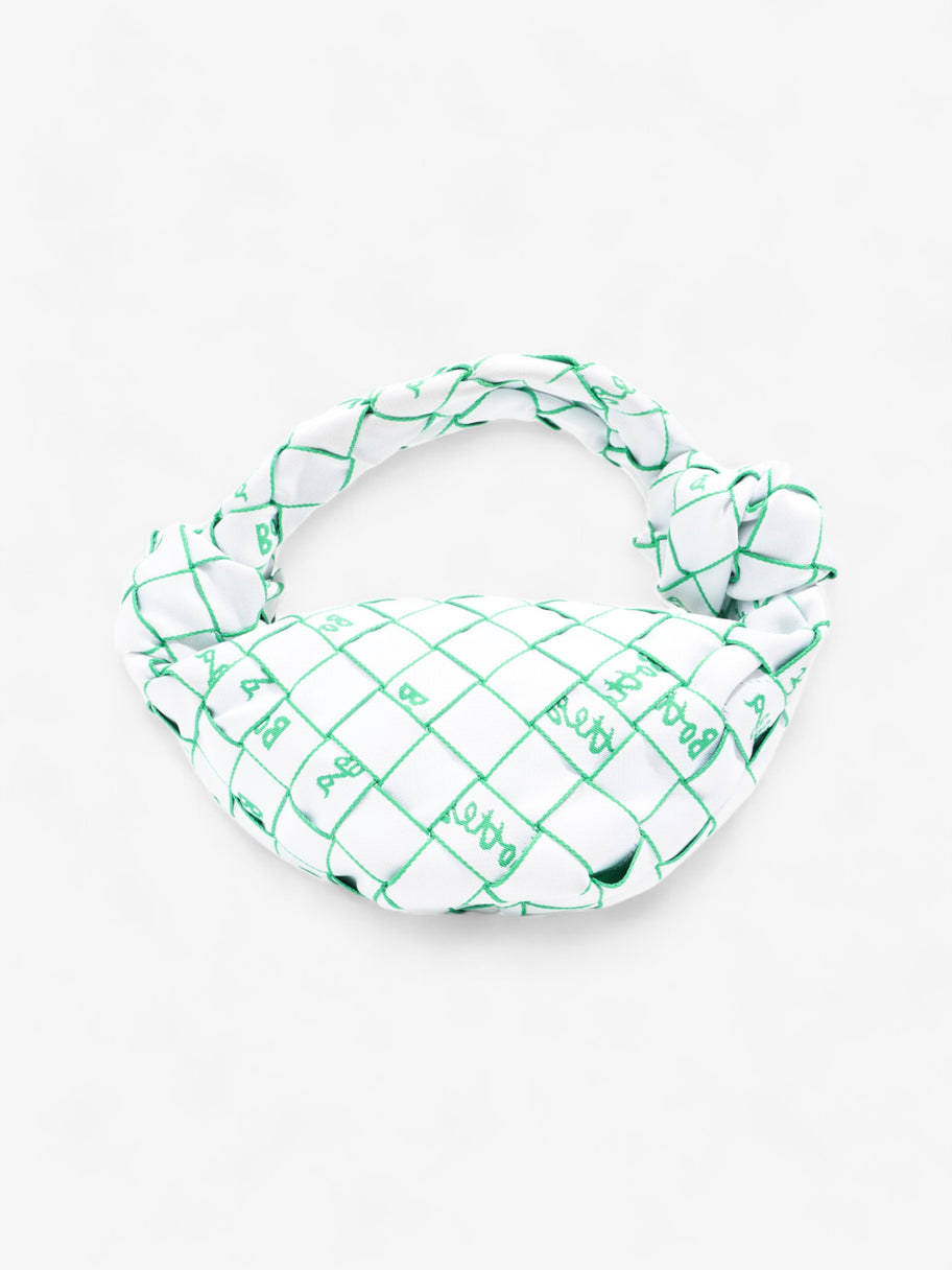 Bottega Veneta Double Knot Bag White / Green Fabric Mini Image 4