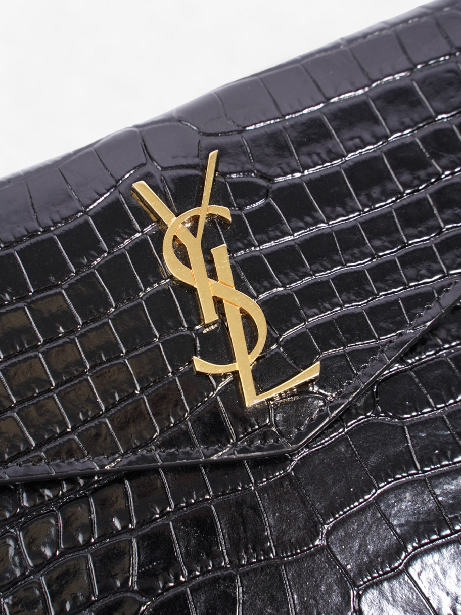 Saint Laurent Uptown Clutch Black Embossed Leather Small Image 6