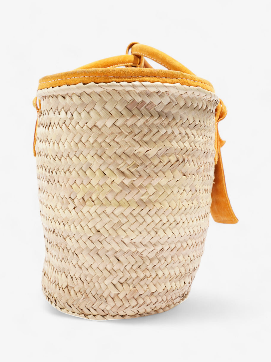 Jacquemus Le Panier Soli Tote Bag Light Orange / Natural Palm Leaves Image 5