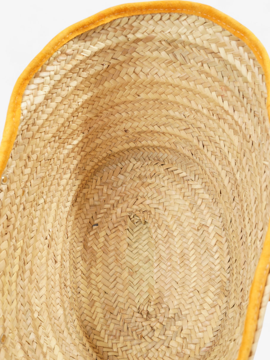 Jacquemus Le Panier Soli Tote Bag Light Orange / Natural Palm Leaves Image 9