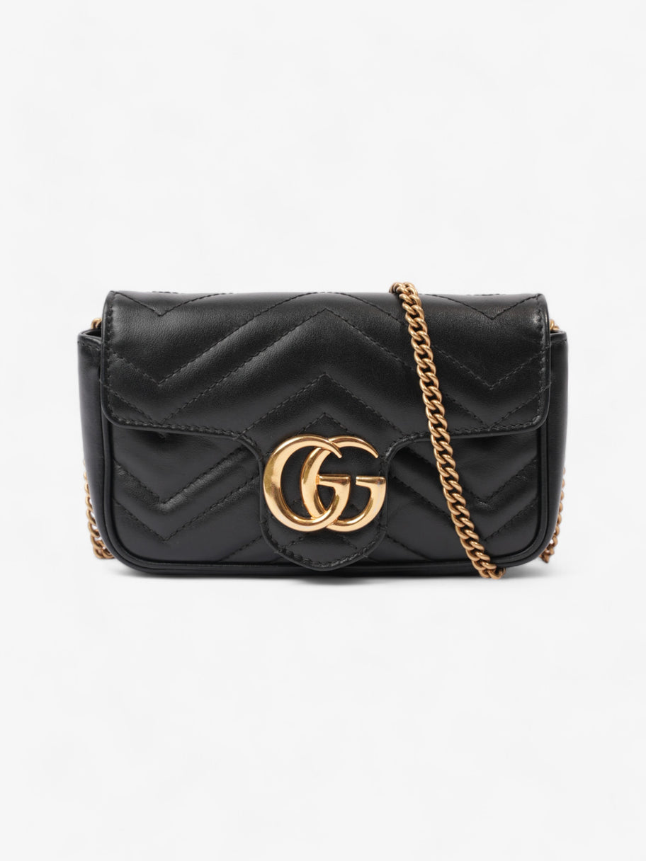 Gucci GG Marmont Black Matelasse Leather Super Mini Image 1