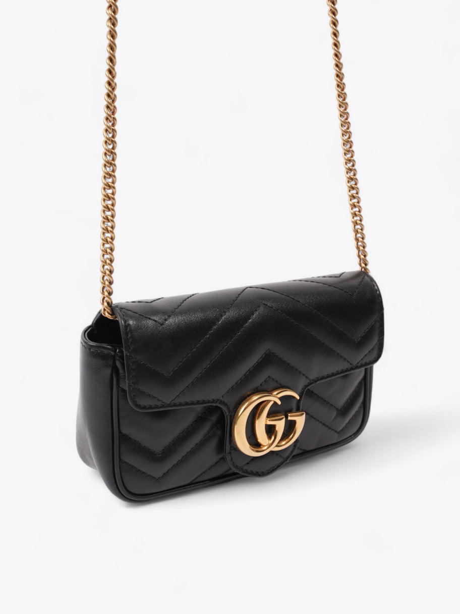 Gucci GG Marmont Black Matelasse Leather Super Mini Image 7