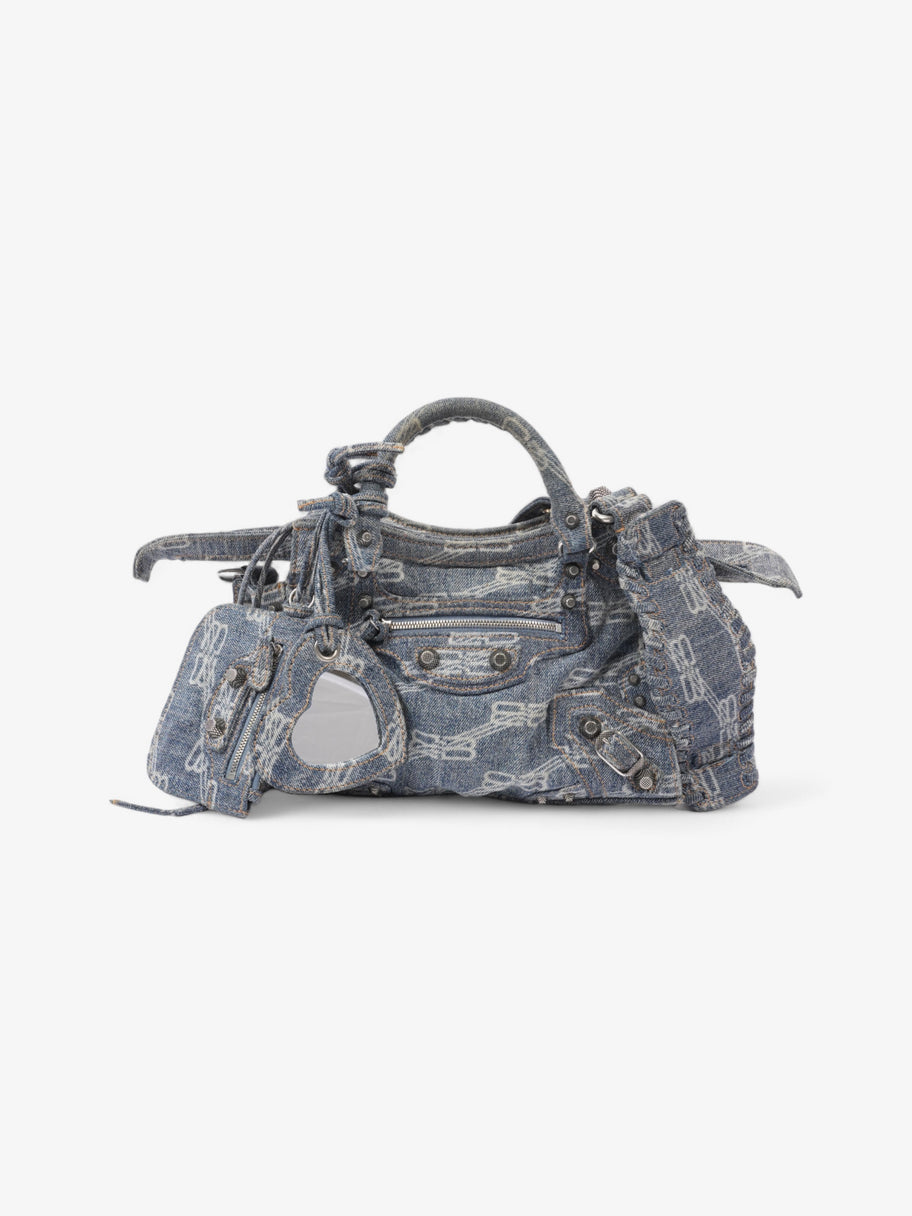 Balenciaga City Bag Blue Logo Denim XS Image 1