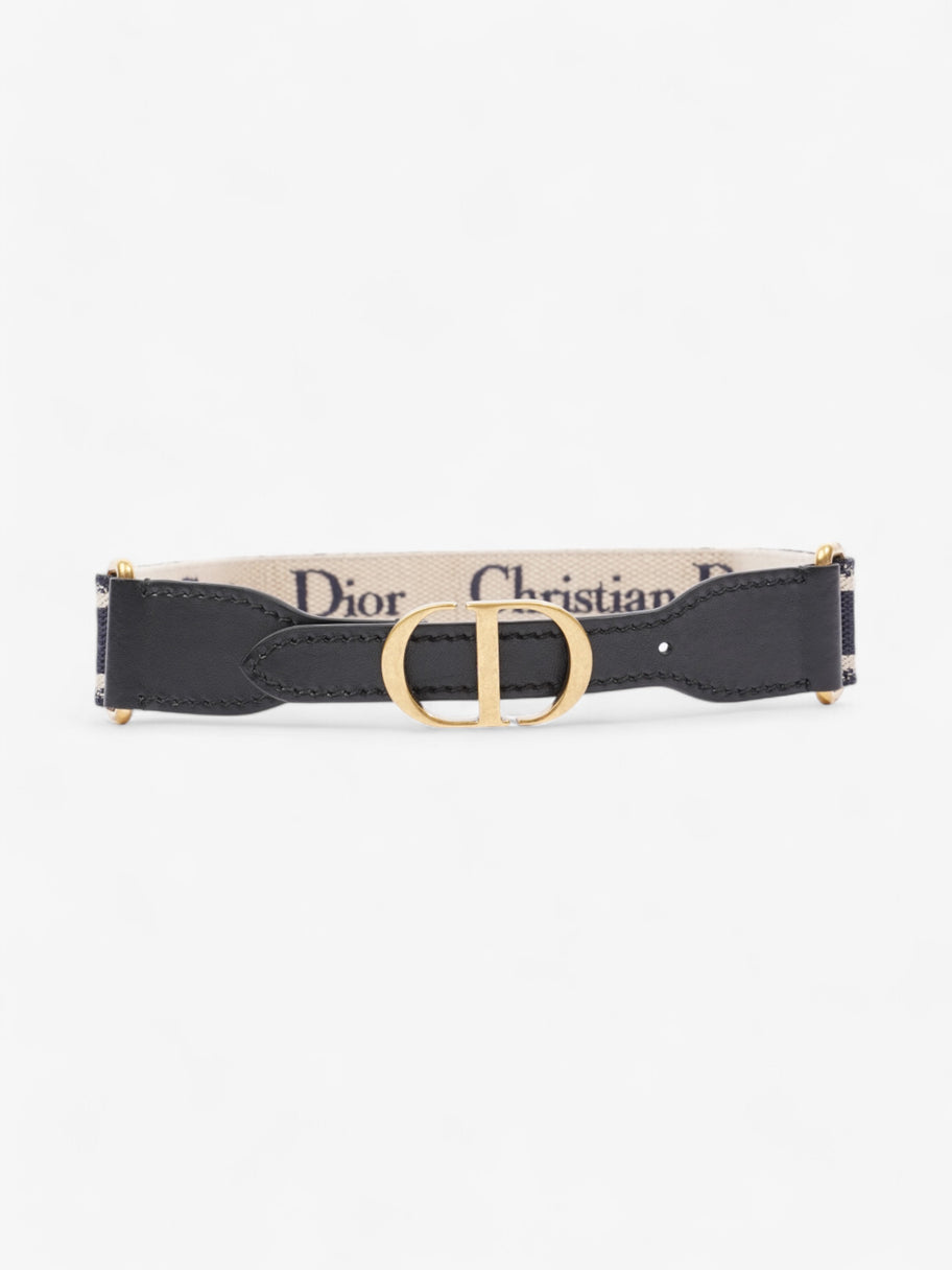 Christian Dior CD Belt Blue Oblique / Gold Canvas 80cm Image 1