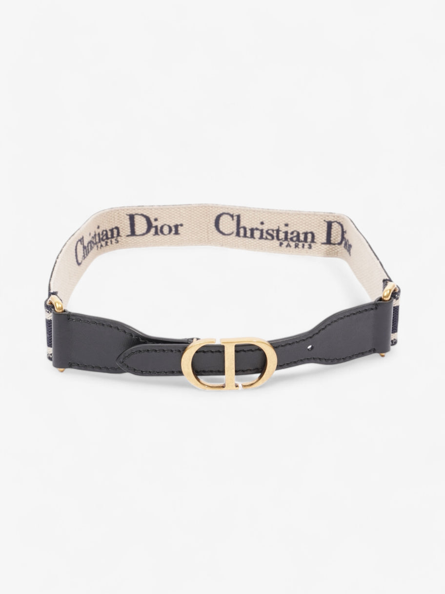 Christian Dior CD Belt Blue Oblique / Gold Canvas 80cm Image 2