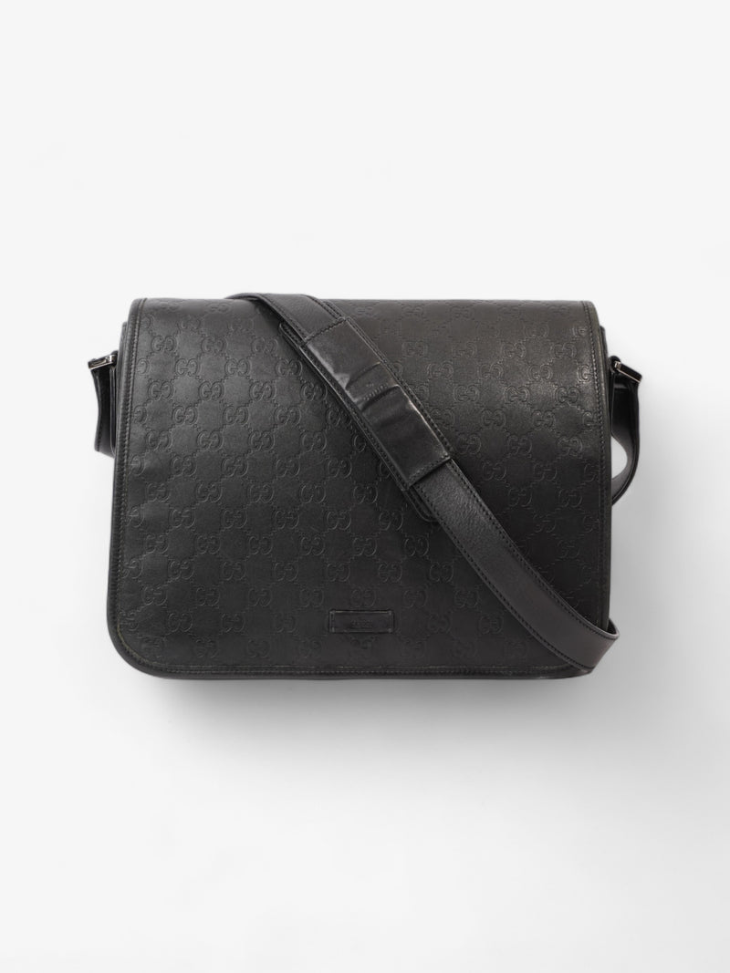  Gucci Flap Messenger Black Leather