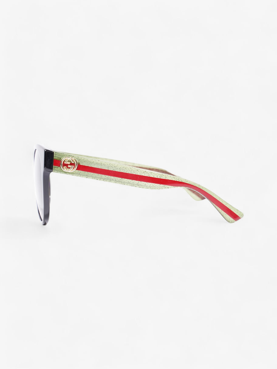 Gucci Interlocking G Sunglasses Black / Green / Red Acetate 140mm Image 2