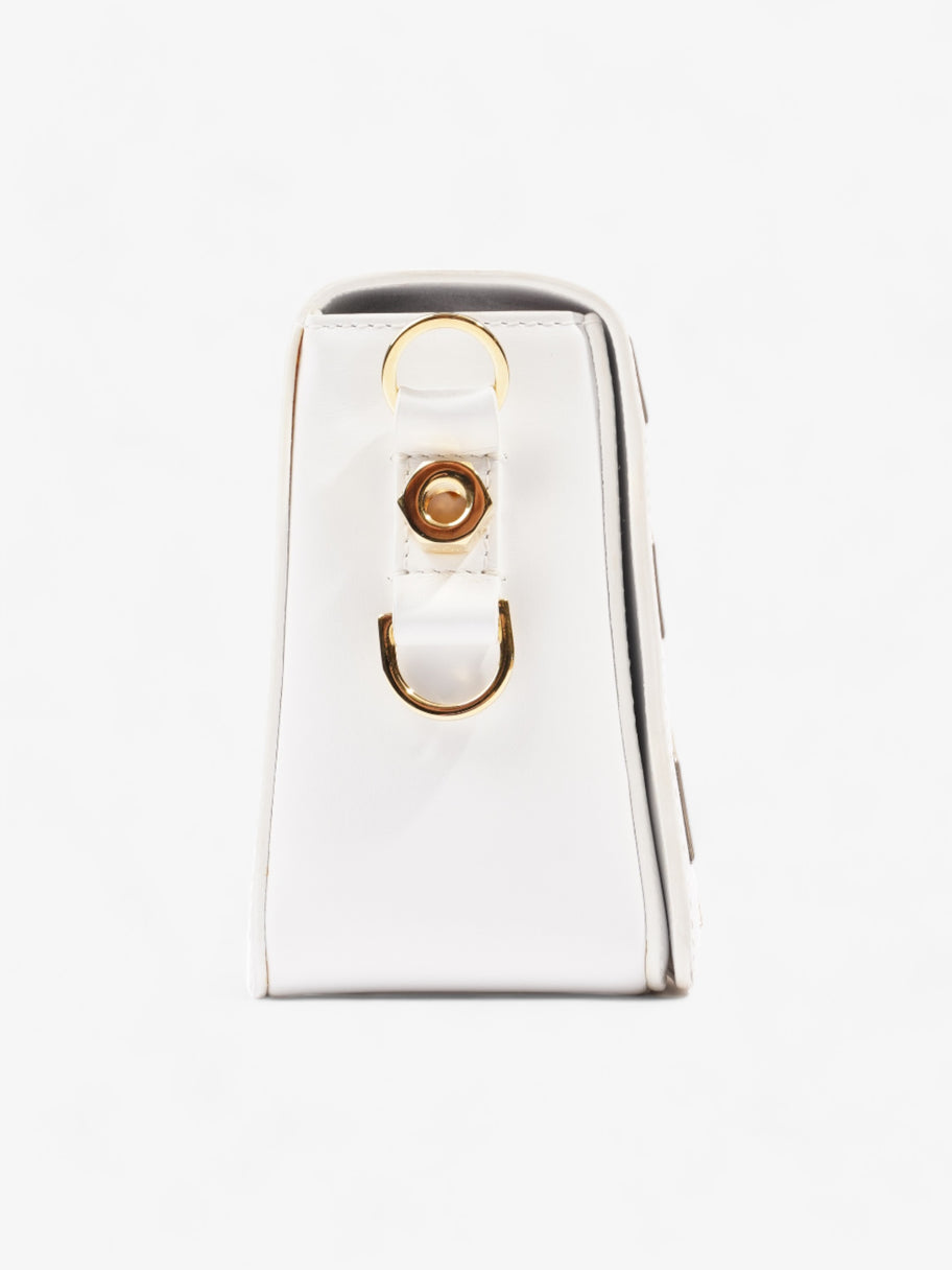 Off White Binder Clip Flap White / Gold Leather Image 5