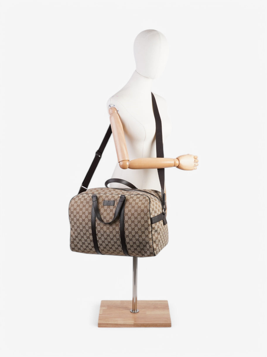 Gucci Boston Bag Beige / Brown Canvas Image 2