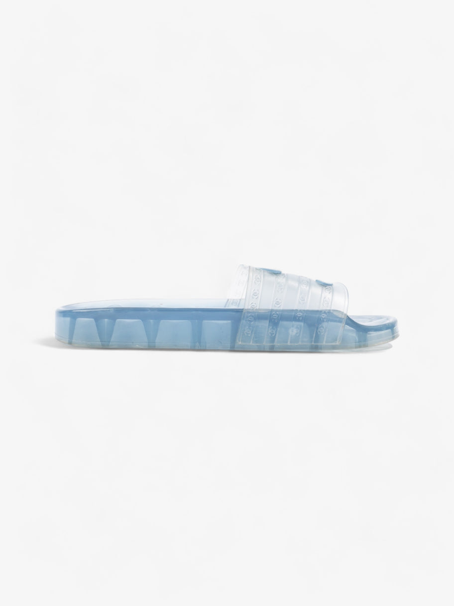 Chanel CC Logo Transparent Slides Blue PVC EU 38 UK 5 Image 4