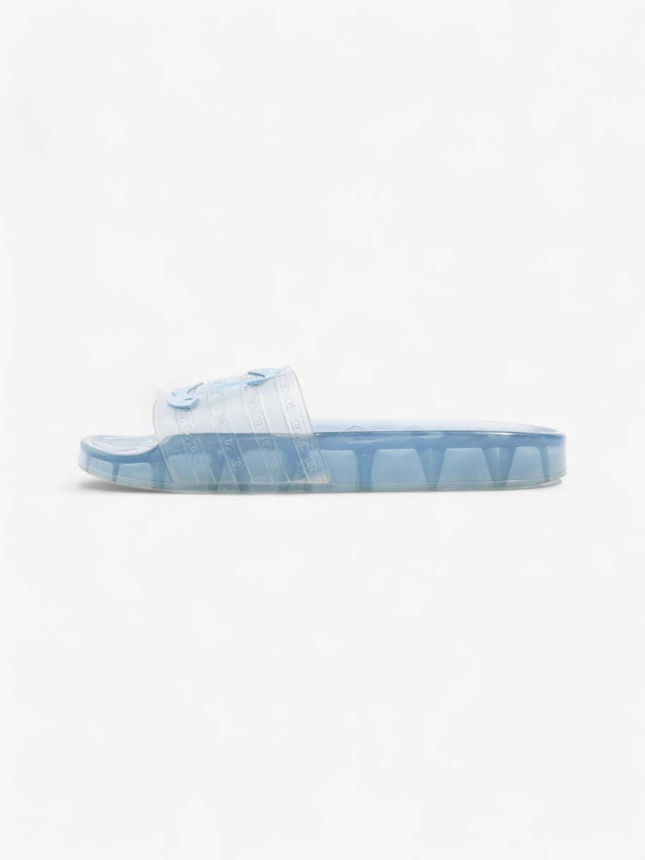 Chanel CC Logo Transparent Slides Blue PVC EU 38 UK 5 Image 5