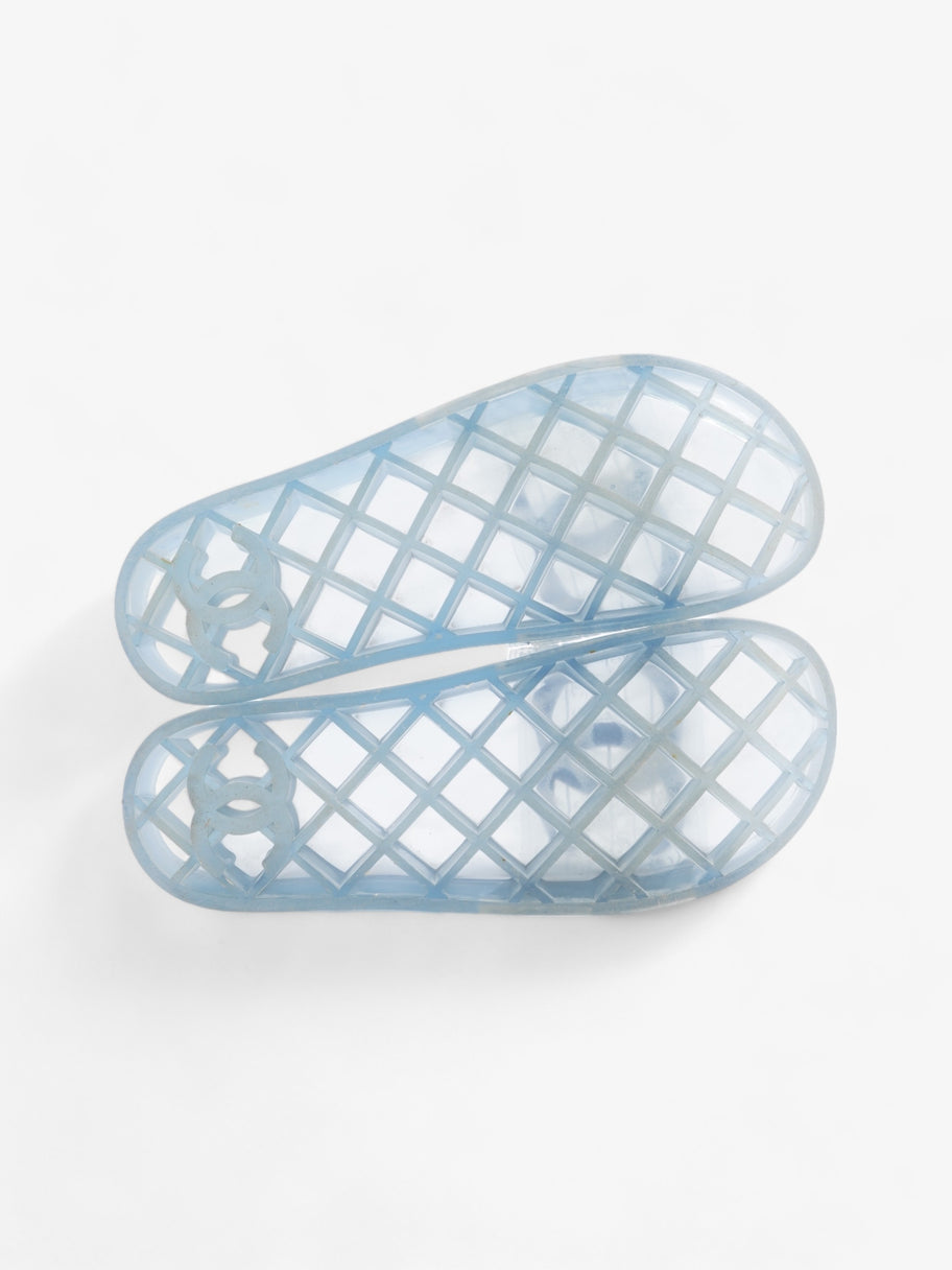 Chanel CC Logo Transparent Slides Blue PVC EU 38 UK 5 Image 7