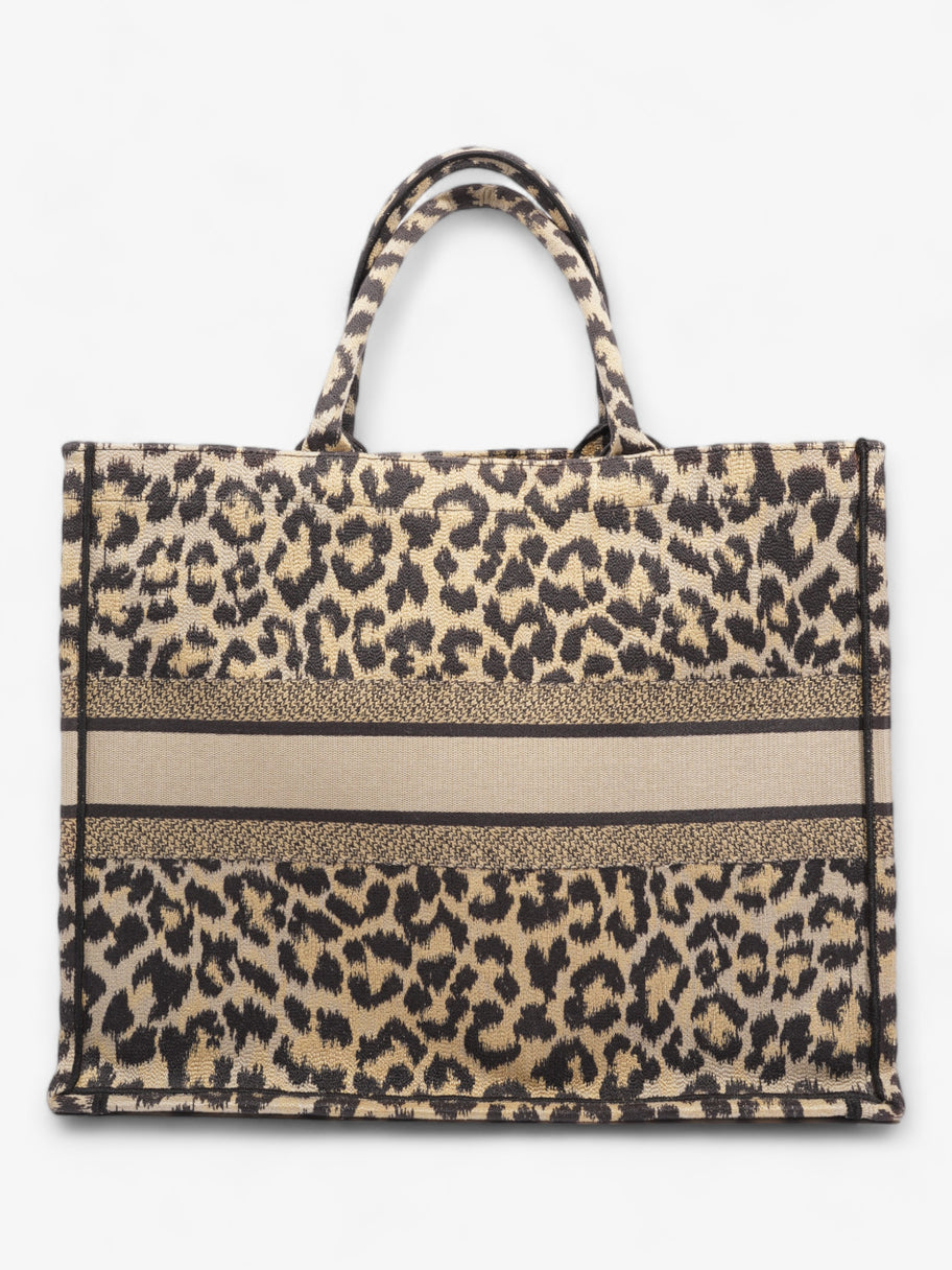 Christian Dior Book Tote Leopard Print Canvas Large Image 4