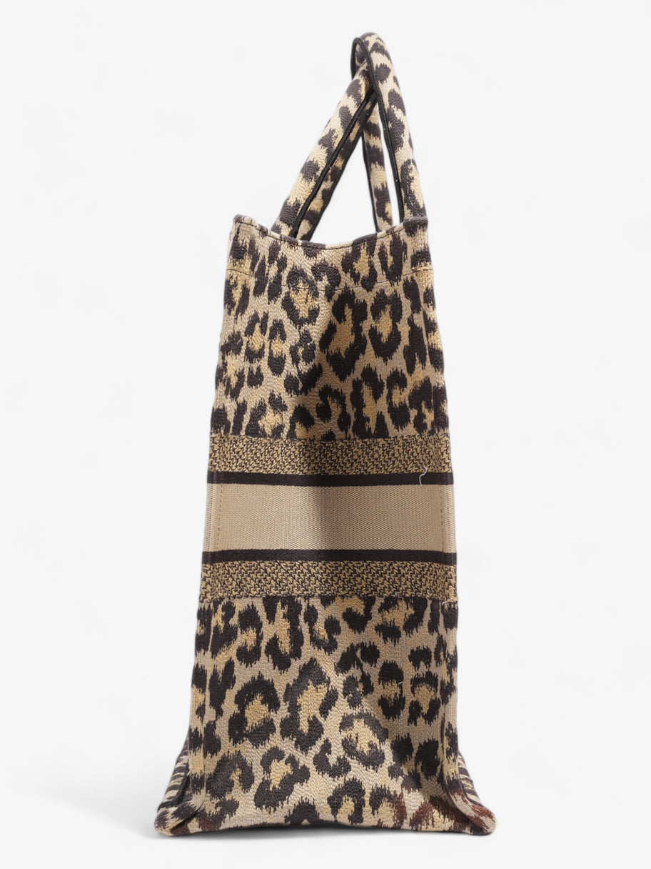 Christian Dior Book Tote Leopard Print Canvas Large Image 5