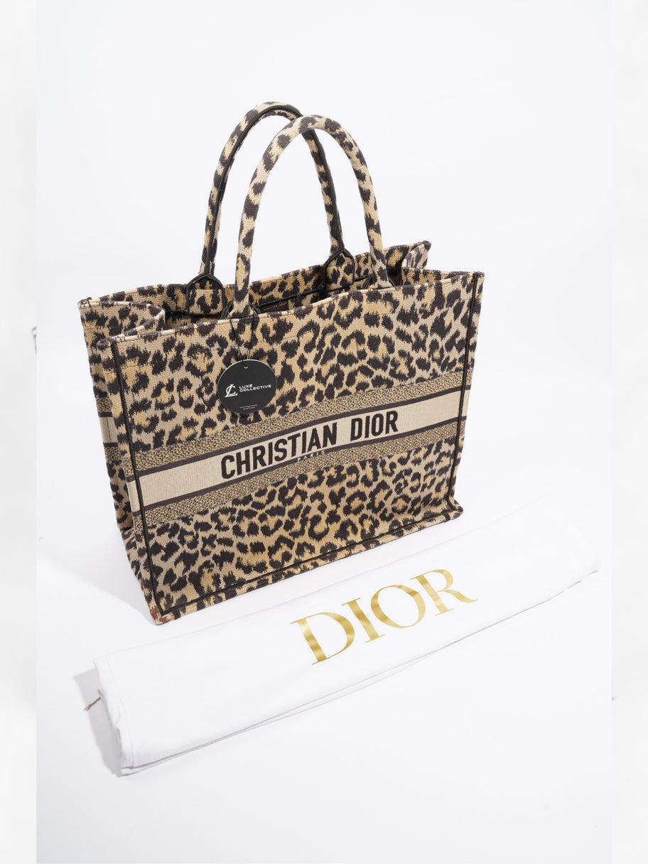 Christian Dior Book Tote Leopard Print Canvas Large Image 9