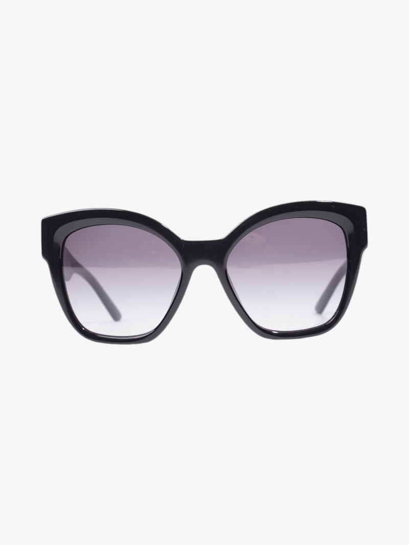  Prada Rectangular Framed Sunglasses Black / Silver Acetate 140mm