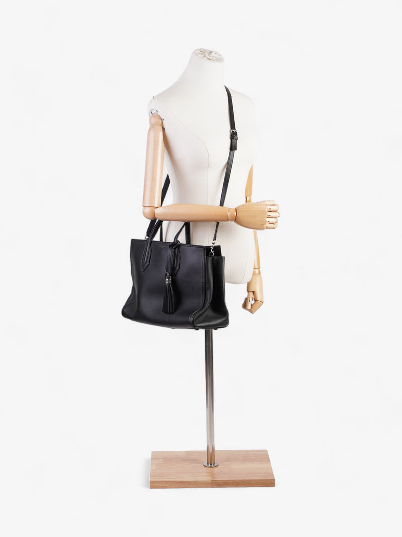  Saint Laurent Amber Tote Black Leather Medium